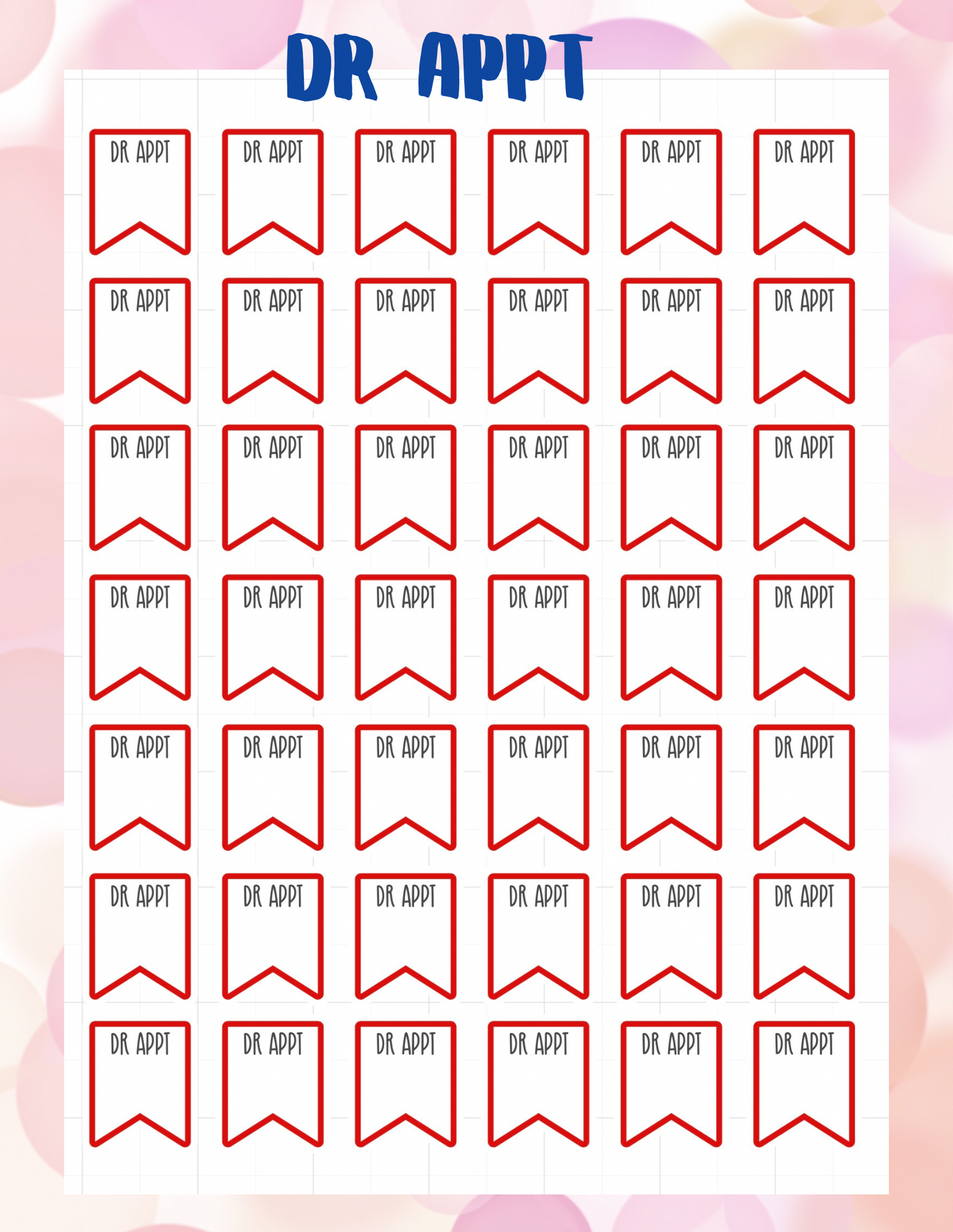 Planner Sticker Sheet Dr Appt