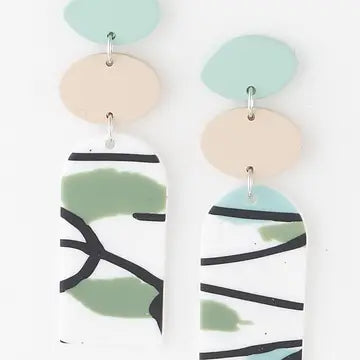 Abstract Line Drop Earrings