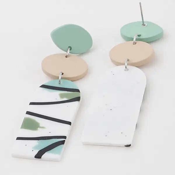 Abstract Line Drop Earrings