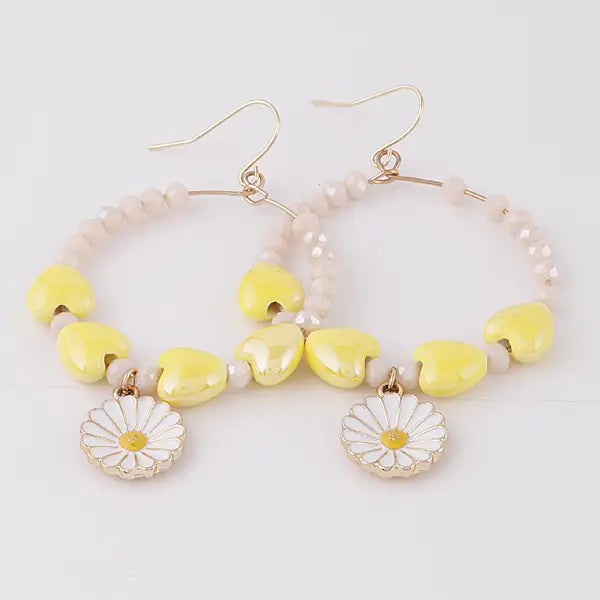 Open Beaded Flower Earrings