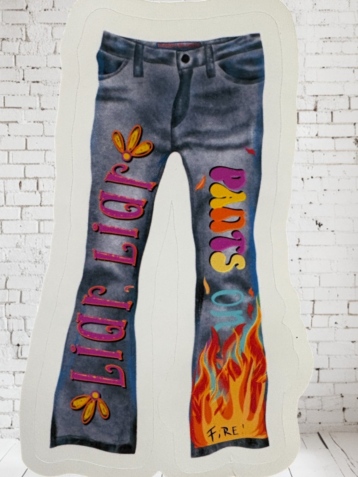 Liar Liar Pants on Fire Waterproof Sticker