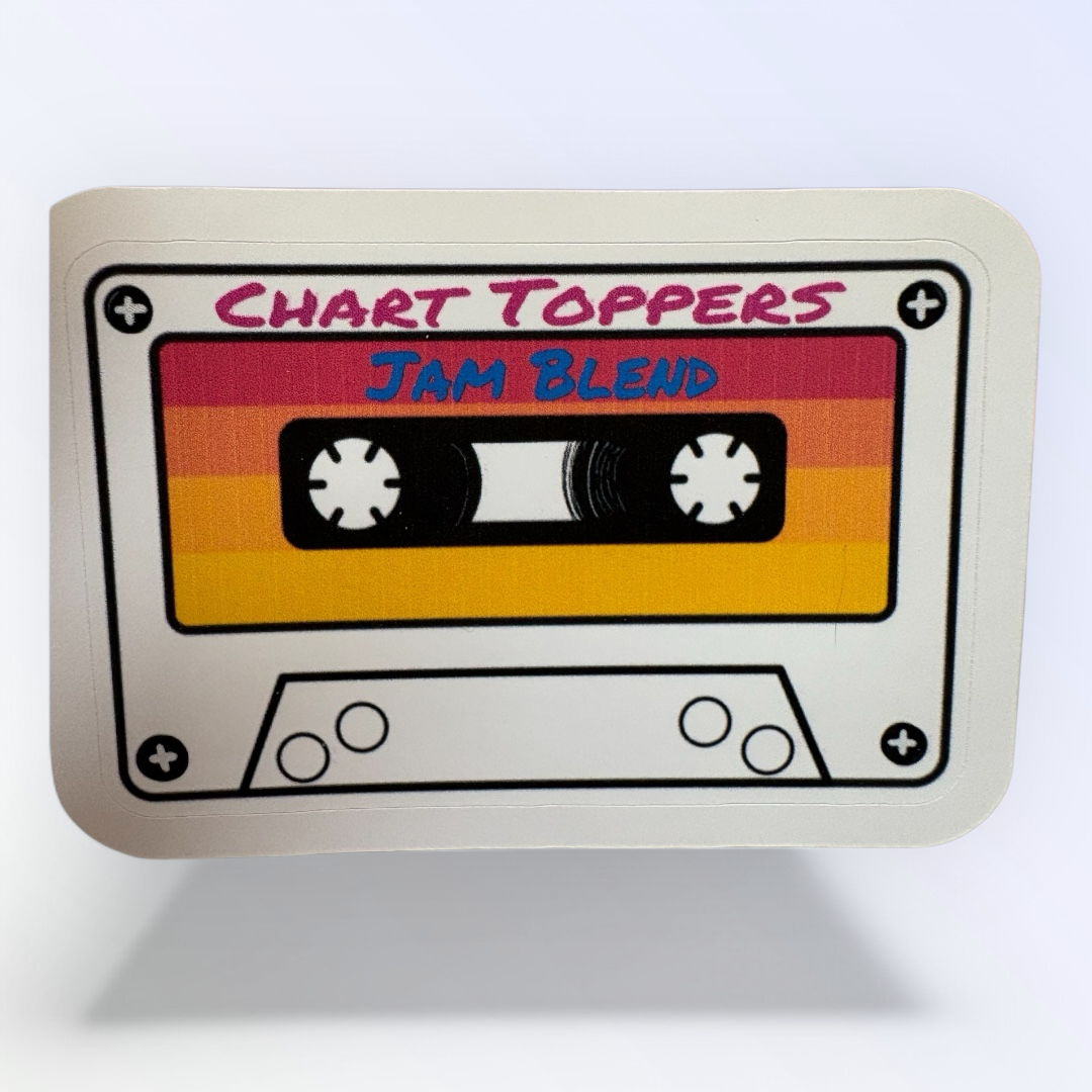 Retro Cassette Tape - Chart Toppers Jam Blend Waterproof Sticker