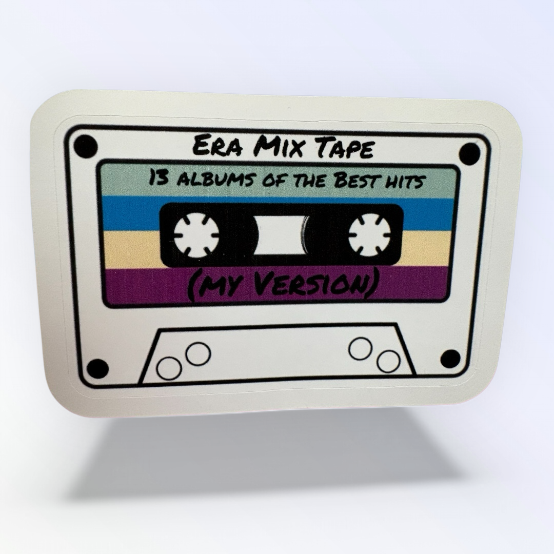 Retro Cassette Tape - Era Mix Tape 13 Albums of the Best Hits Waterproof Sticker