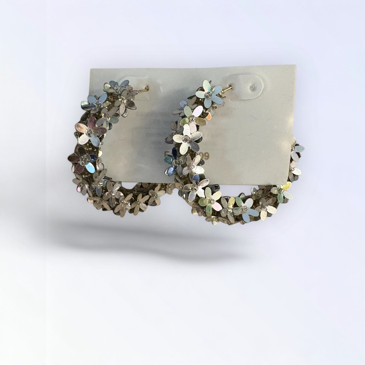 Flower Beaded Hoops
