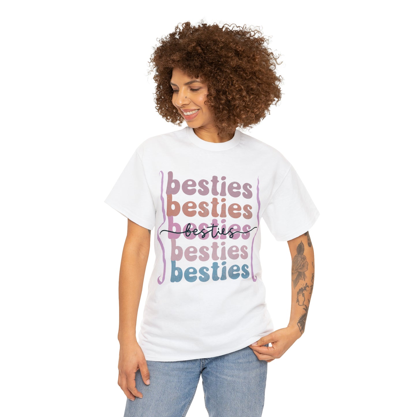 Besties 6times   --  Unisex Heavy Cotton Tee ...Explore our t-shirts, where comfort meets style, ensuring you both look and feel your best.