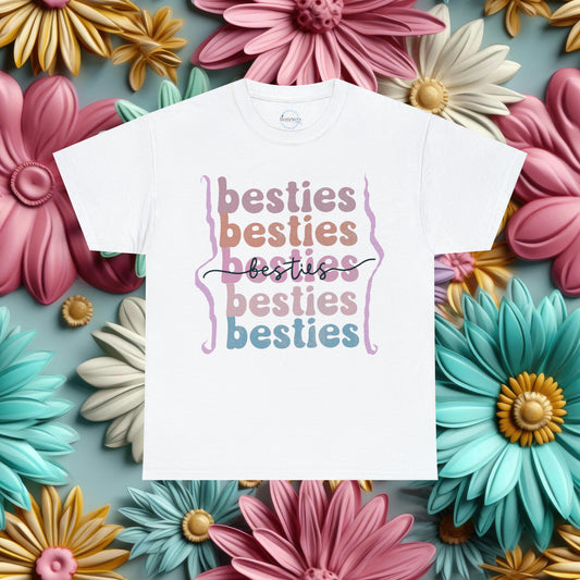 Besties 6times   --  Unisex Heavy Cotton Tee ...Explore our t-shirts, where comfort meets style, ensuring you both look and feel your best.