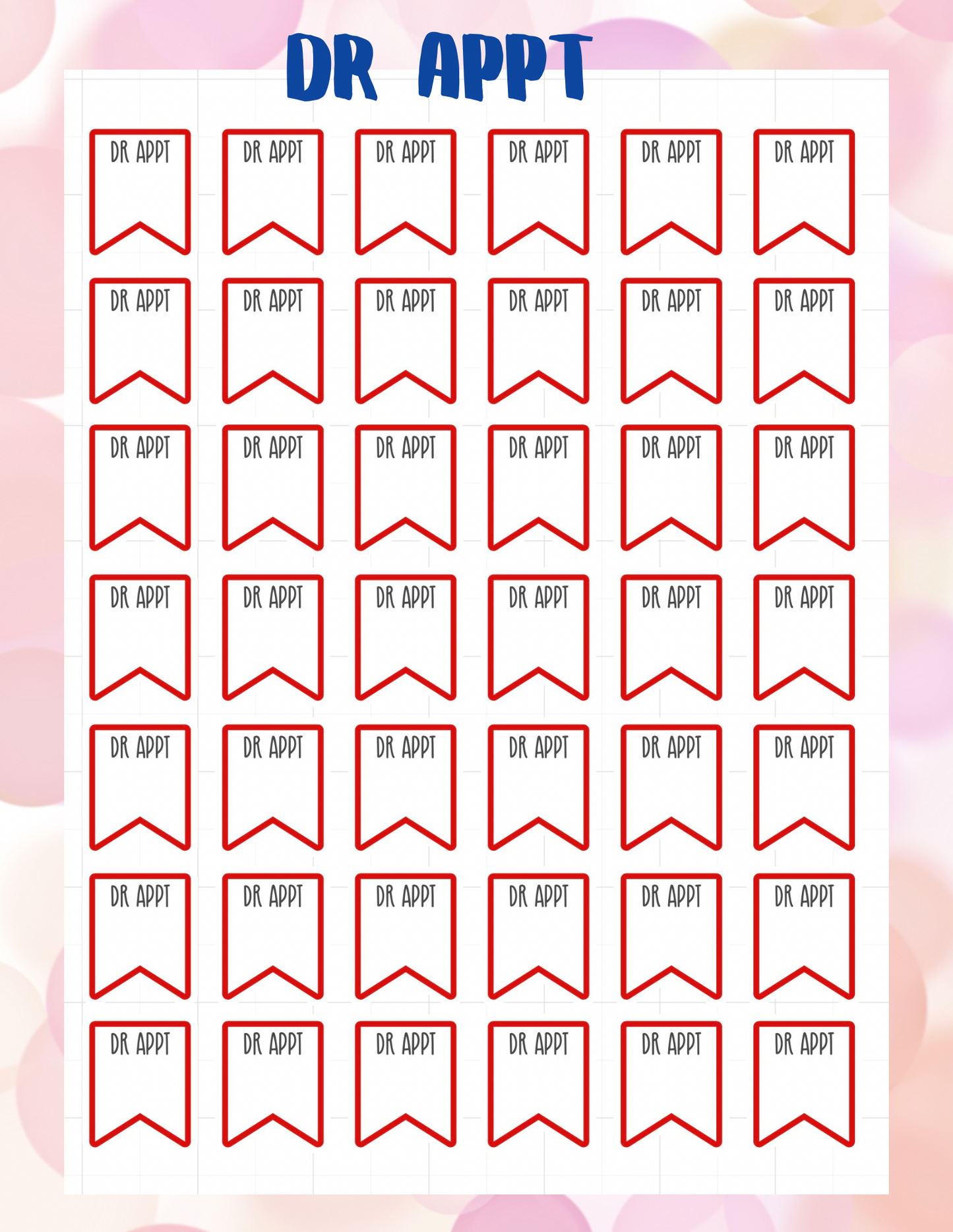 Planner Sticker Sheet  Dr Appt