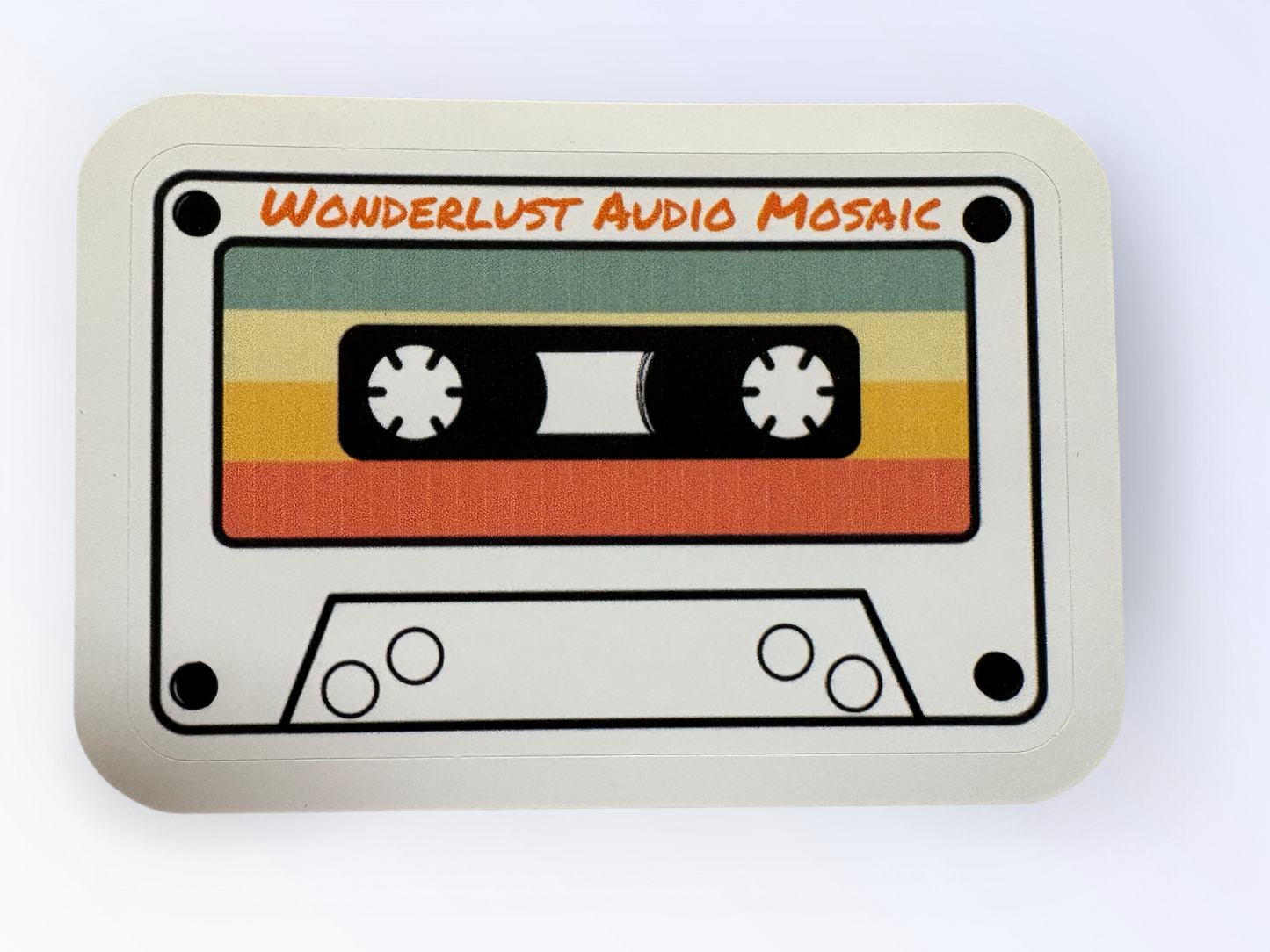 Retro Cassette Tape - Wonderlust Audio Mosiac   Waterproof Sticker