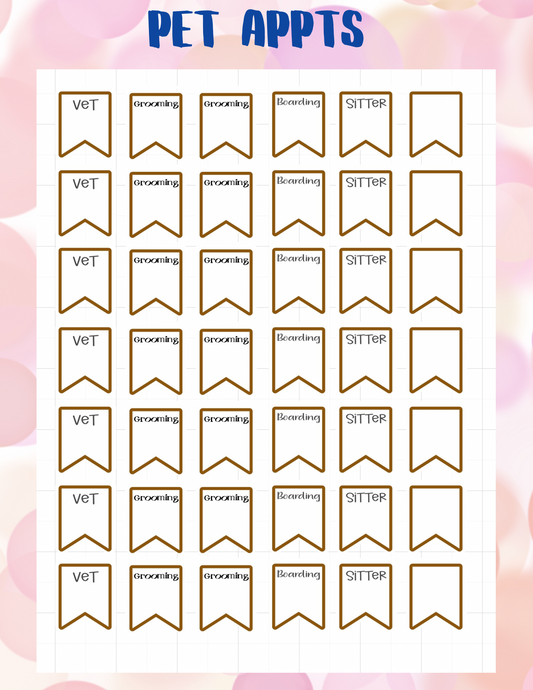 Planner Sticker Sheet Pet Appointments