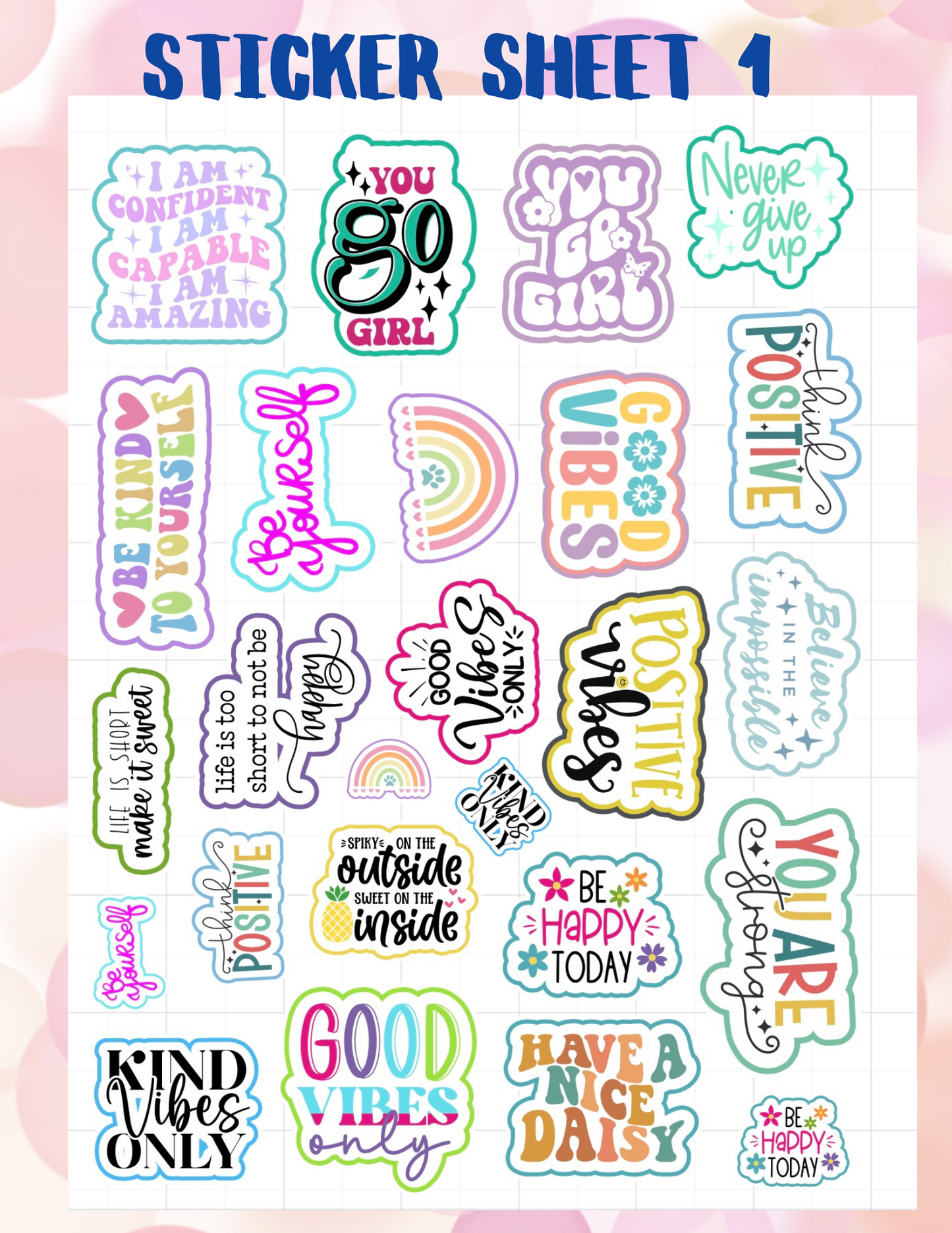 Planner Sticker Sheet 1 (Positive Quotes)