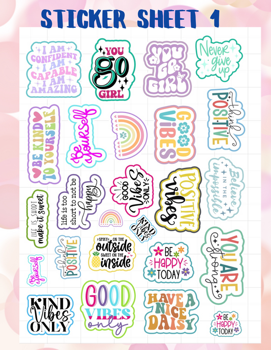 Planner Sticker Sheet 1 (Positive Quotes)